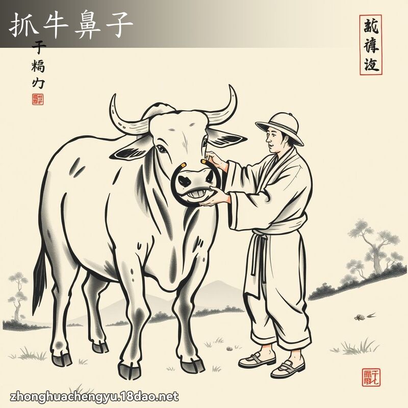 抓牛鼻子 配图