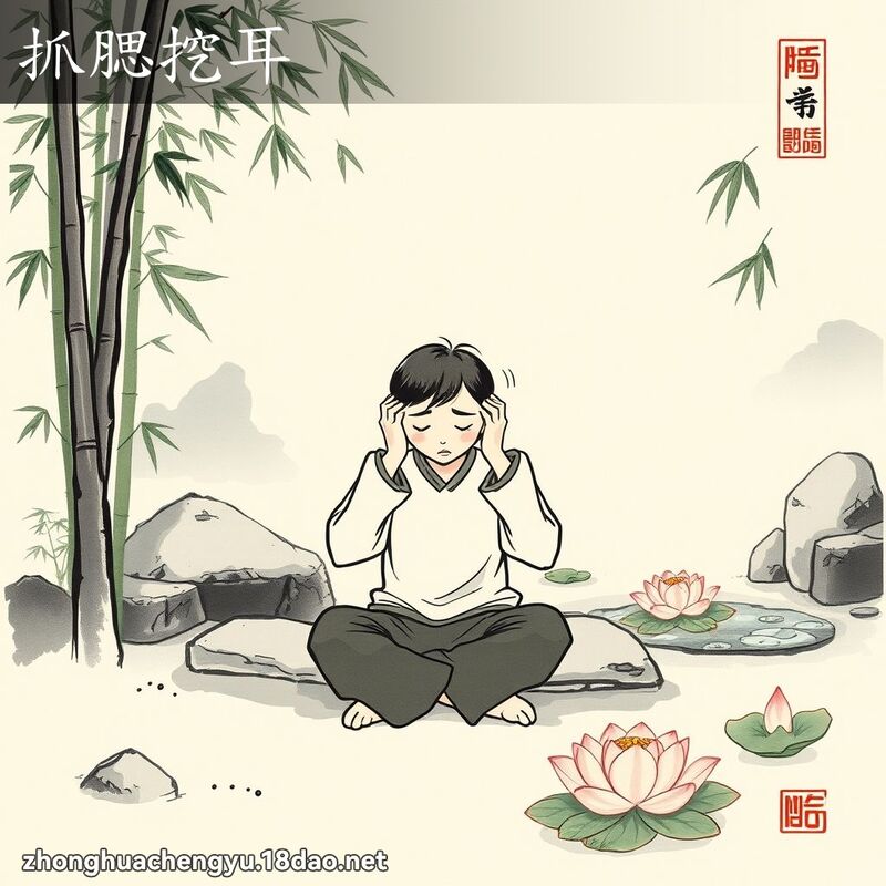 抓腮挖耳 配图
