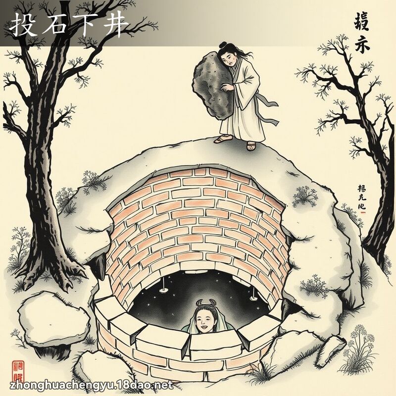投石下井 配图
