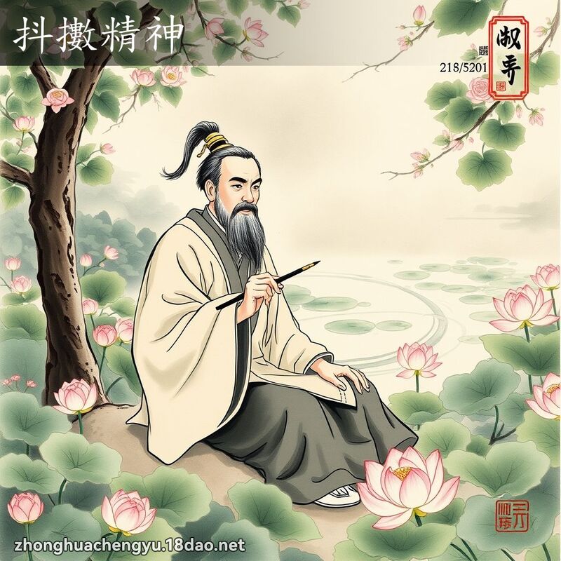 抖擻精神 - 中華成語配圖