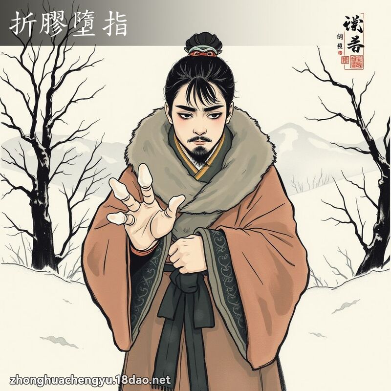折膠墮指 配图