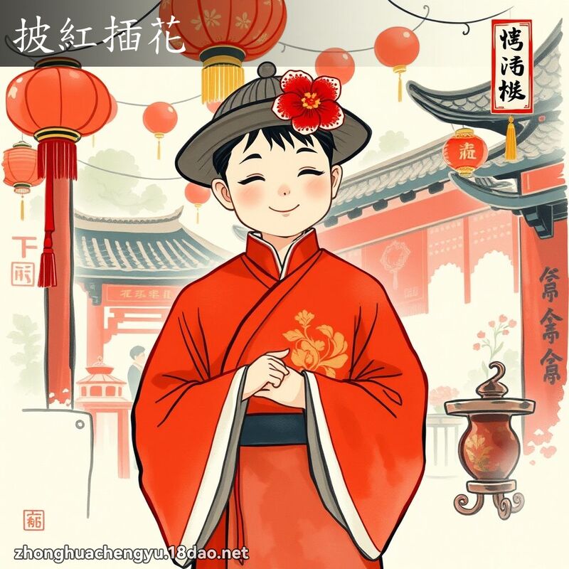 披紅插花 配图