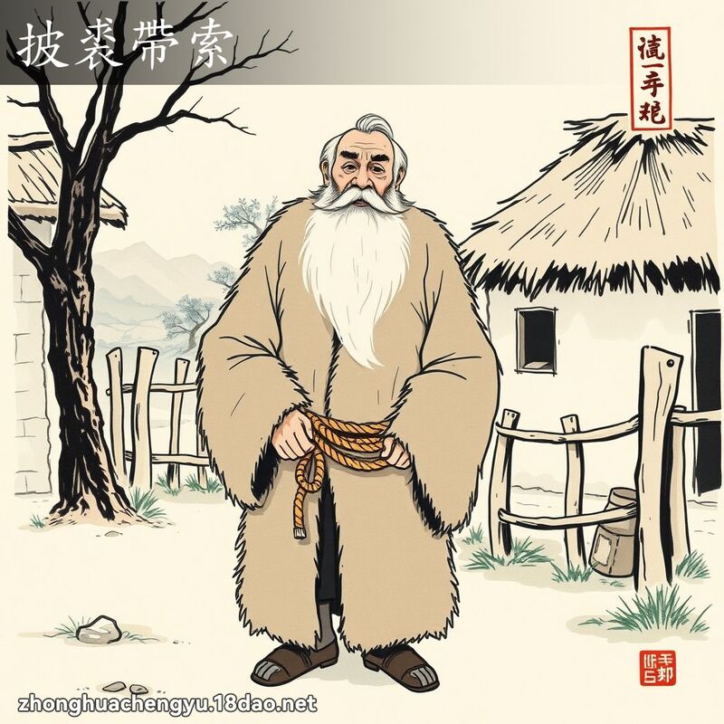 披裘帶索 配图