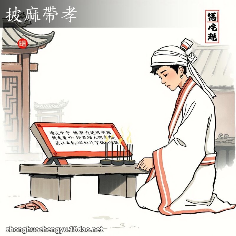 披麻帶孝 配图