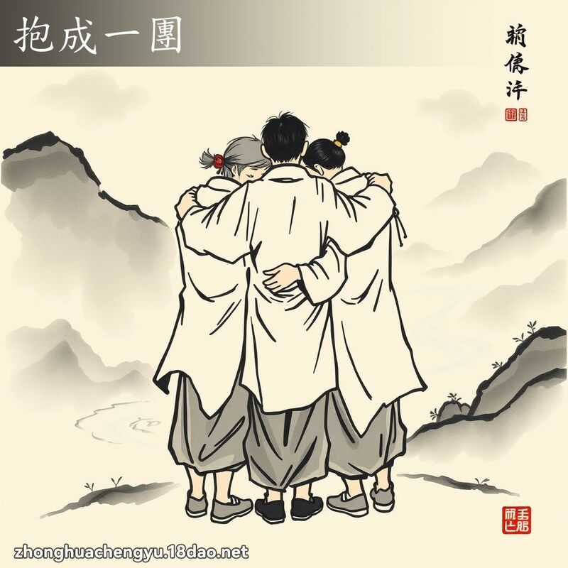 抱成一團 配图
