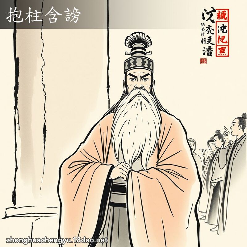 抱柱含謗 配图