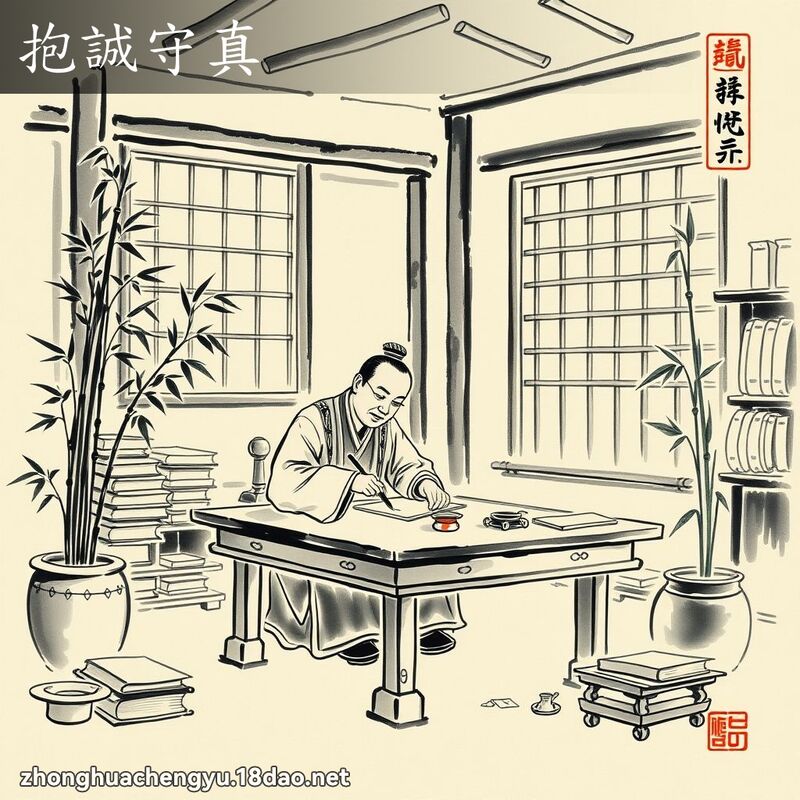 抱誠守真 配图
