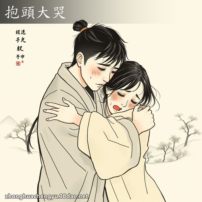 抱頭大哭 配图