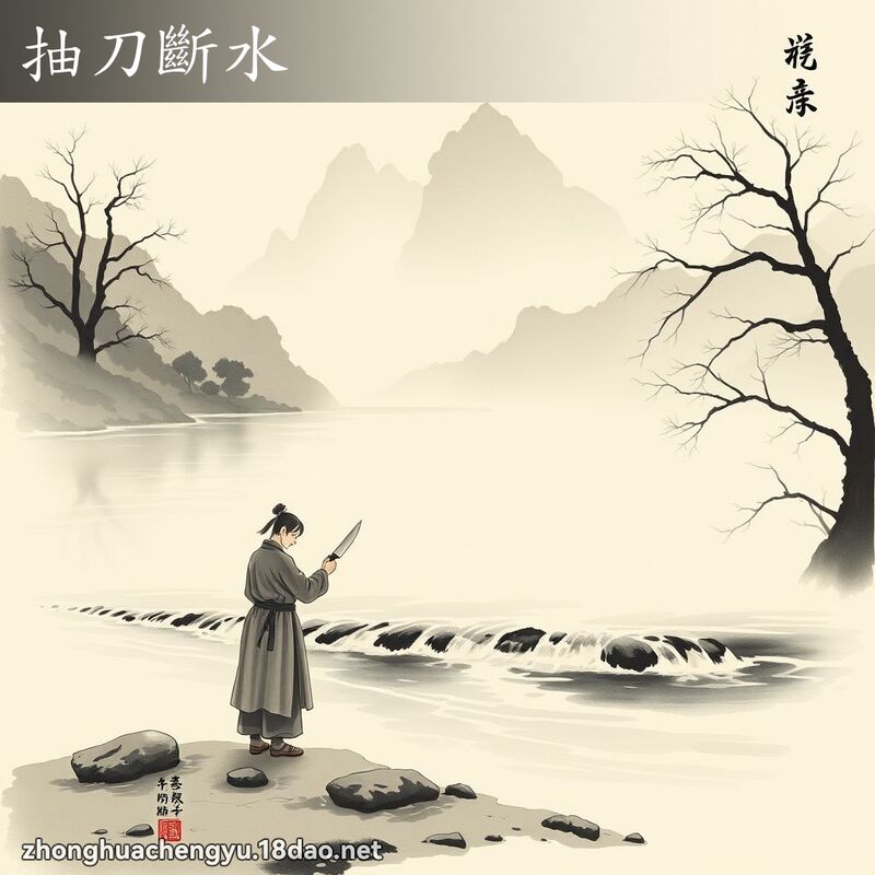 抽刀斷水 配图