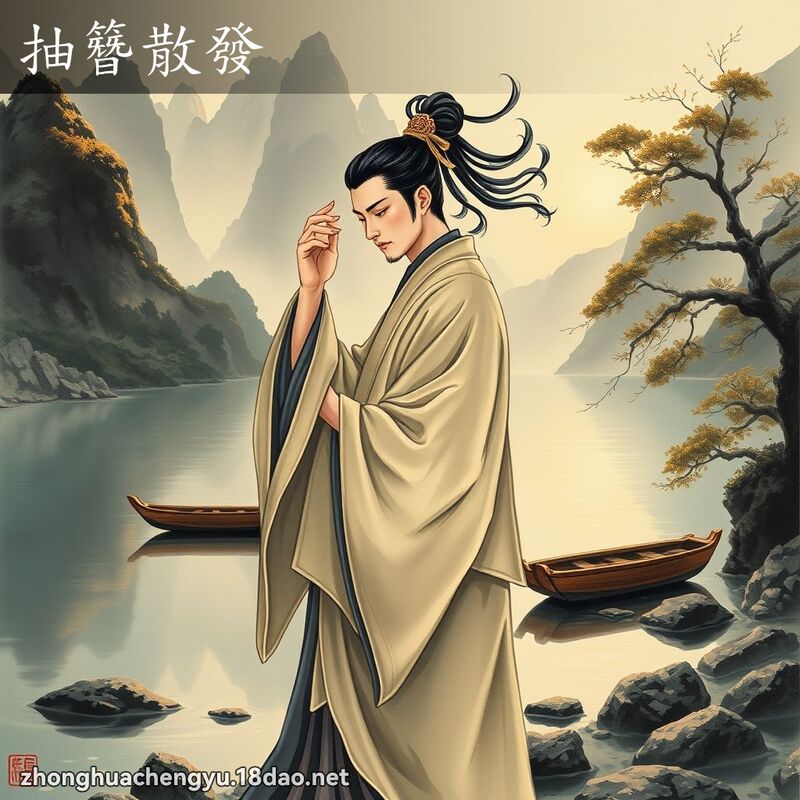 抽簪散發 配图