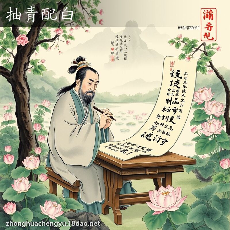抽青配白 配图