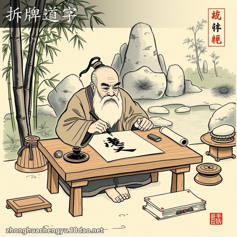 拆牌道字 配图