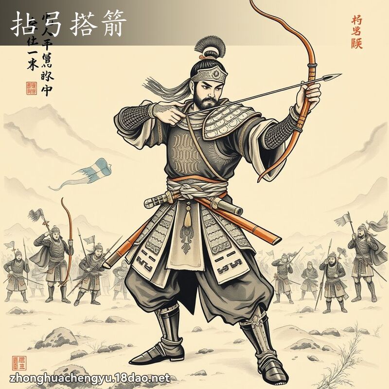 拈弓搭箭 配图