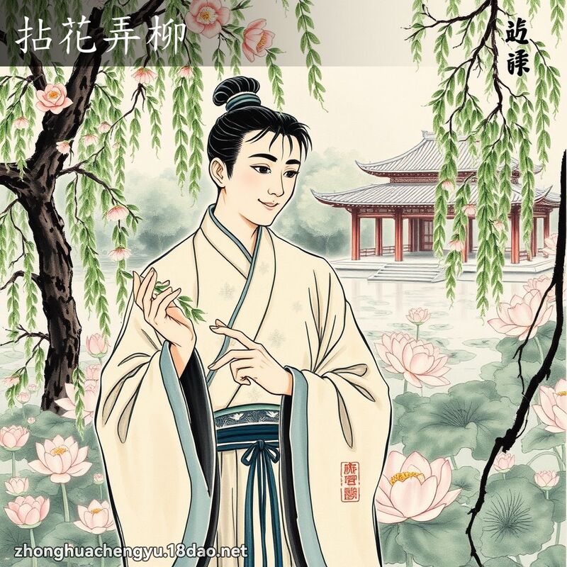 拈花弄柳 配图