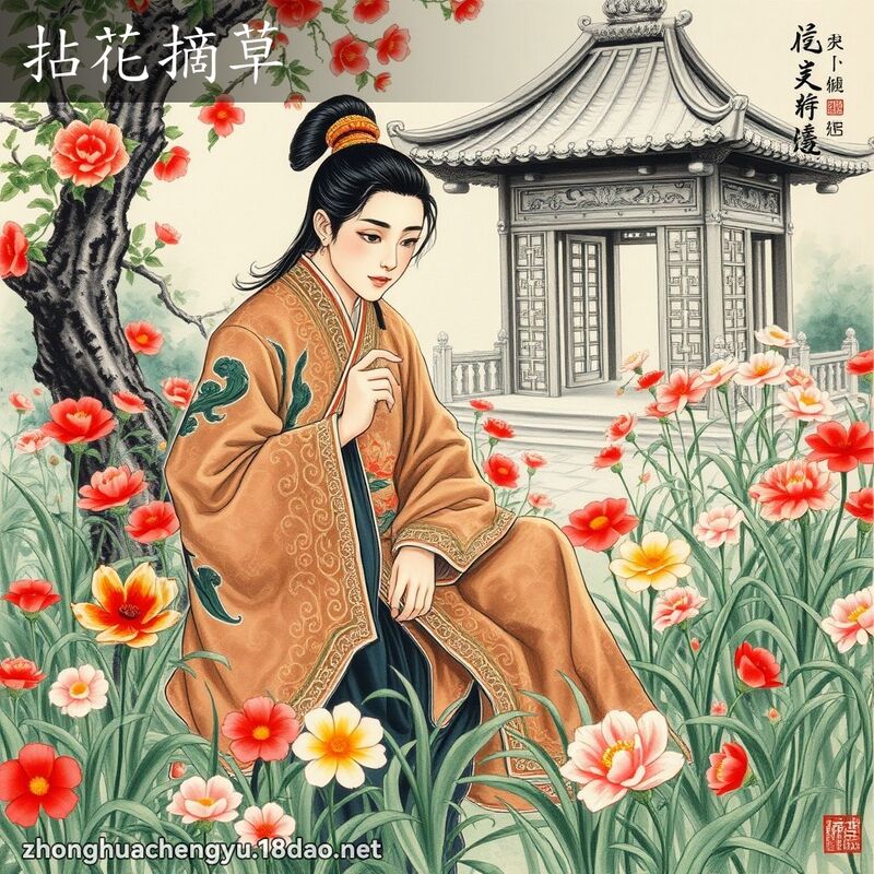 拈花摘草 配图