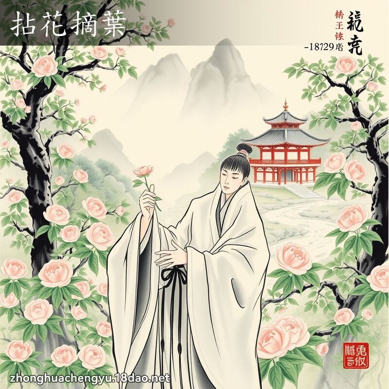 拈花摘葉 配图