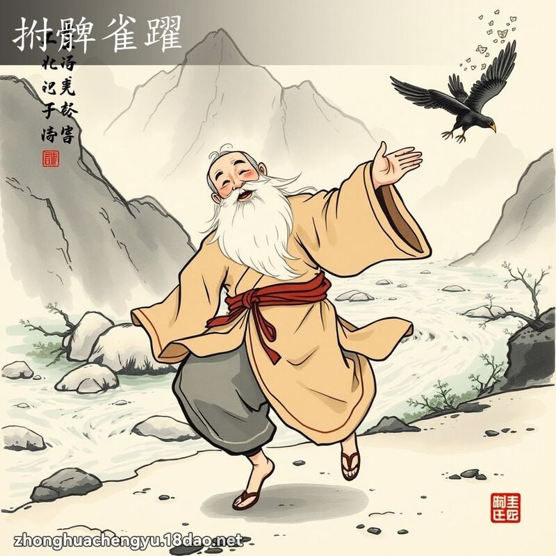 拊髀雀躍 配图