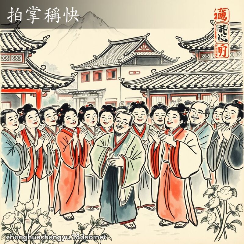 拍掌稱快 配图