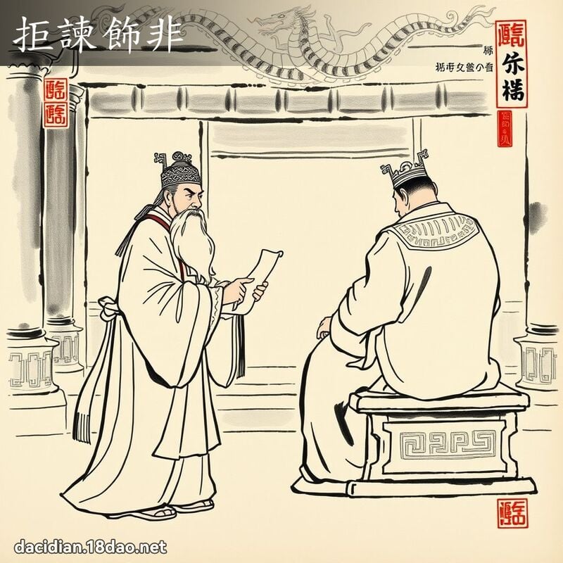 拒諫飾非 - 中華成語配圖