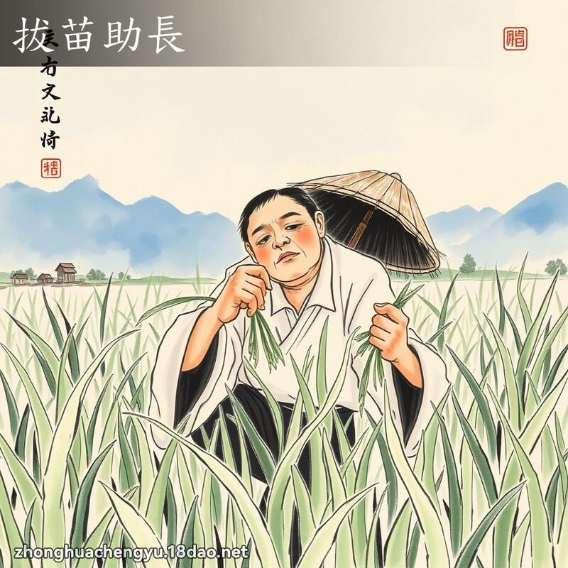 拔苗助长 配图