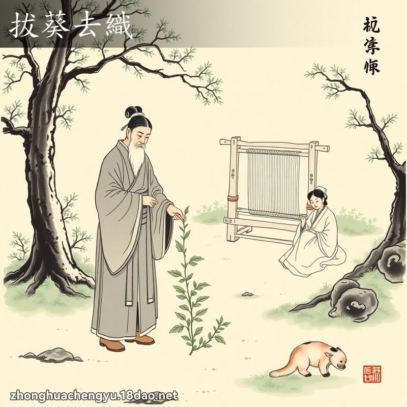拔葵去织 配图