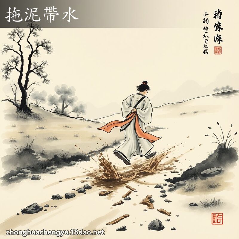拖泥带水 配图