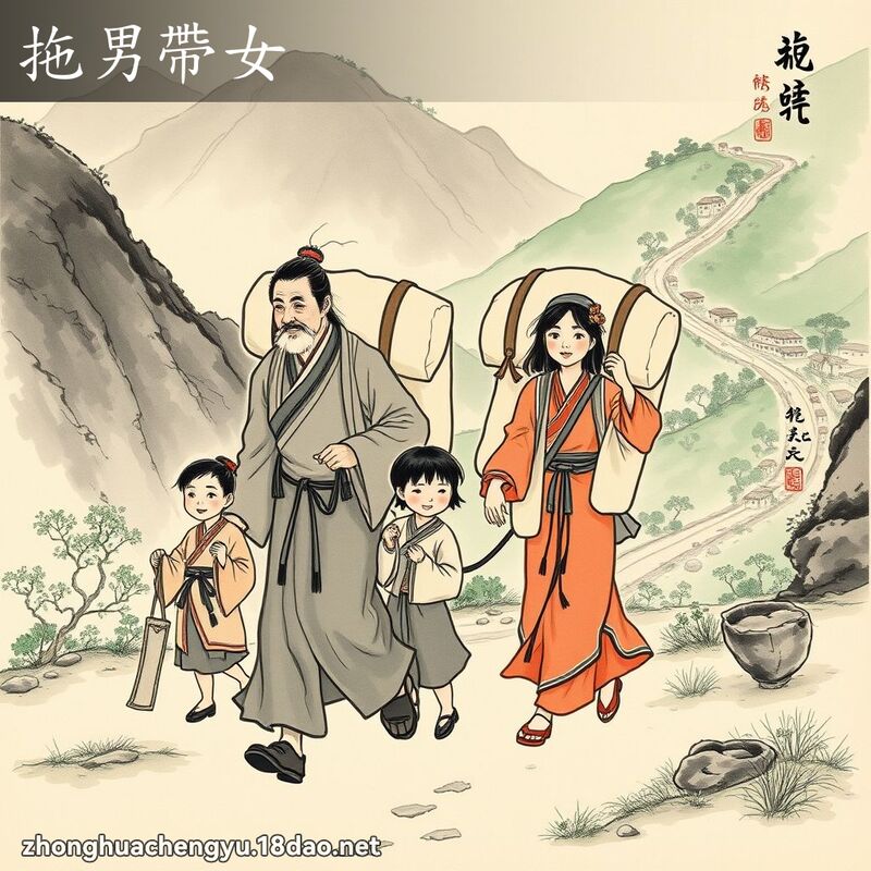 拖男带女 配图