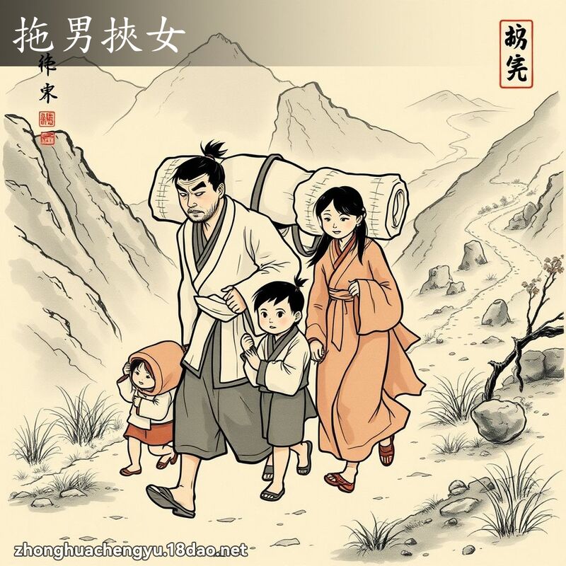 拖男挟女 配图