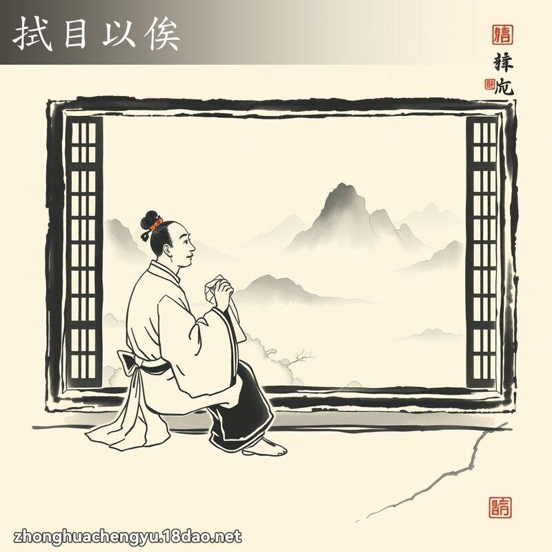 拭目以俟 配图