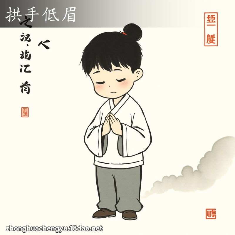 拱手低眉 配图
