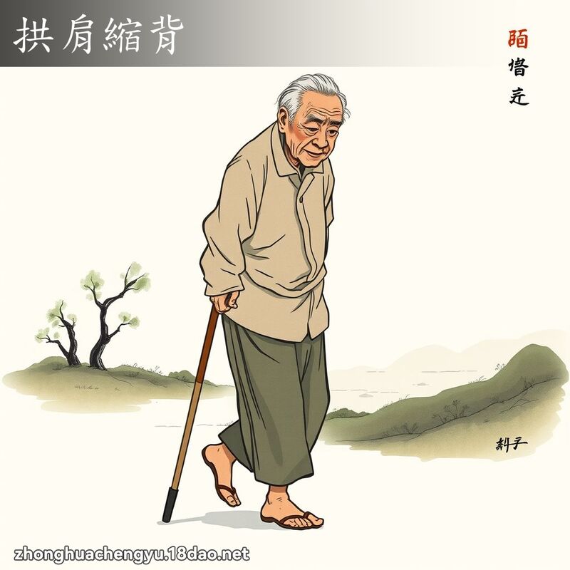 拱肩縮背 配图