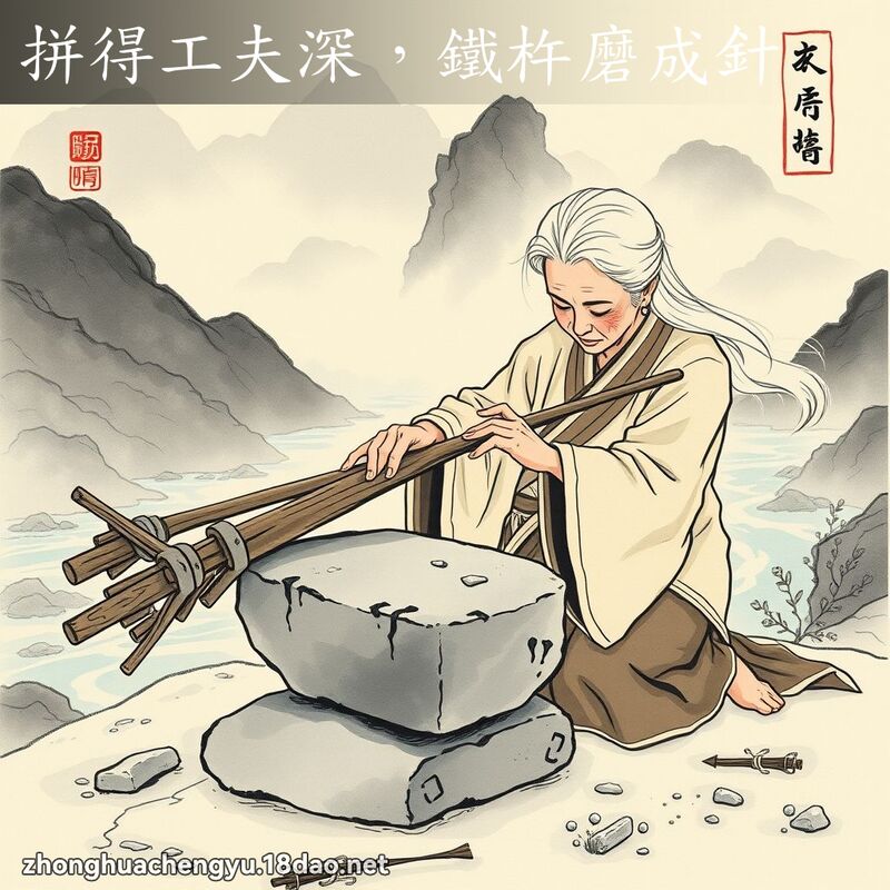 拼得工夫深,鐵杵磨成針 配图