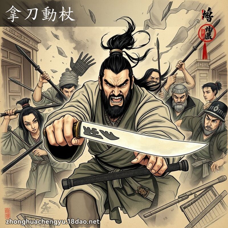 拿刀動杖 配图