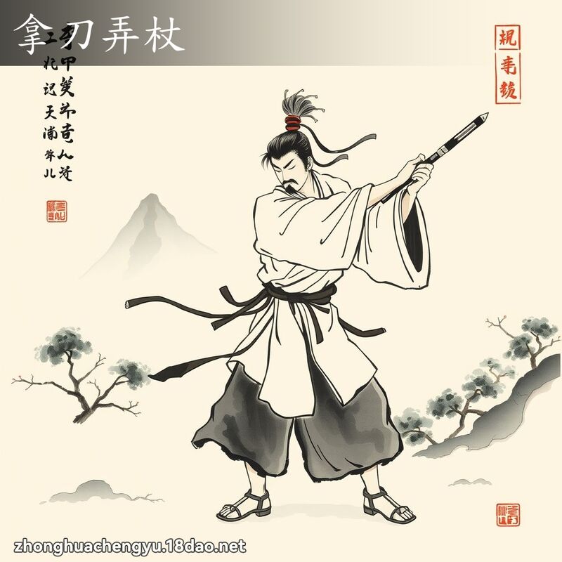 拿刀弄杖 配图