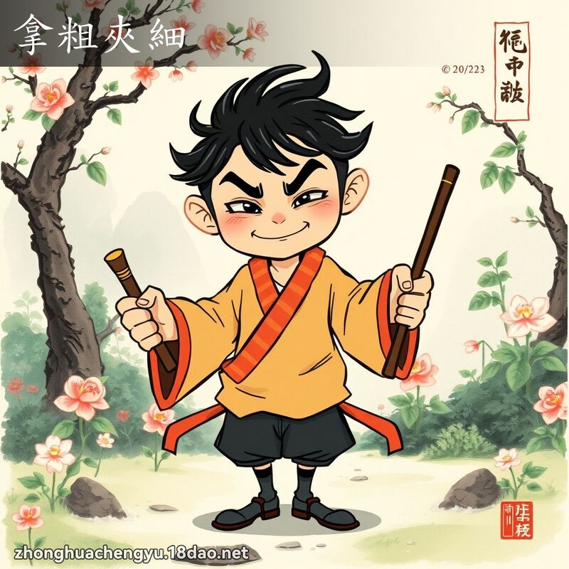 拿粗夾細 配图