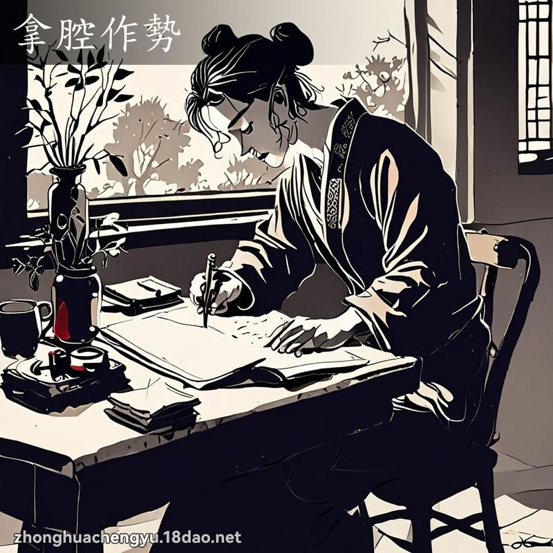 拿腔作勢 配图