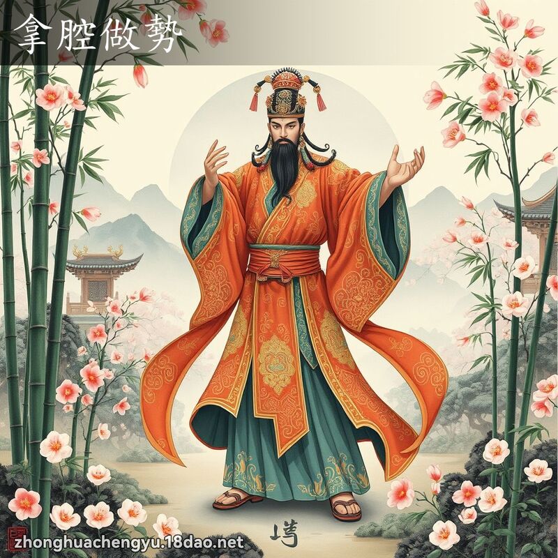 拿腔做勢 配图