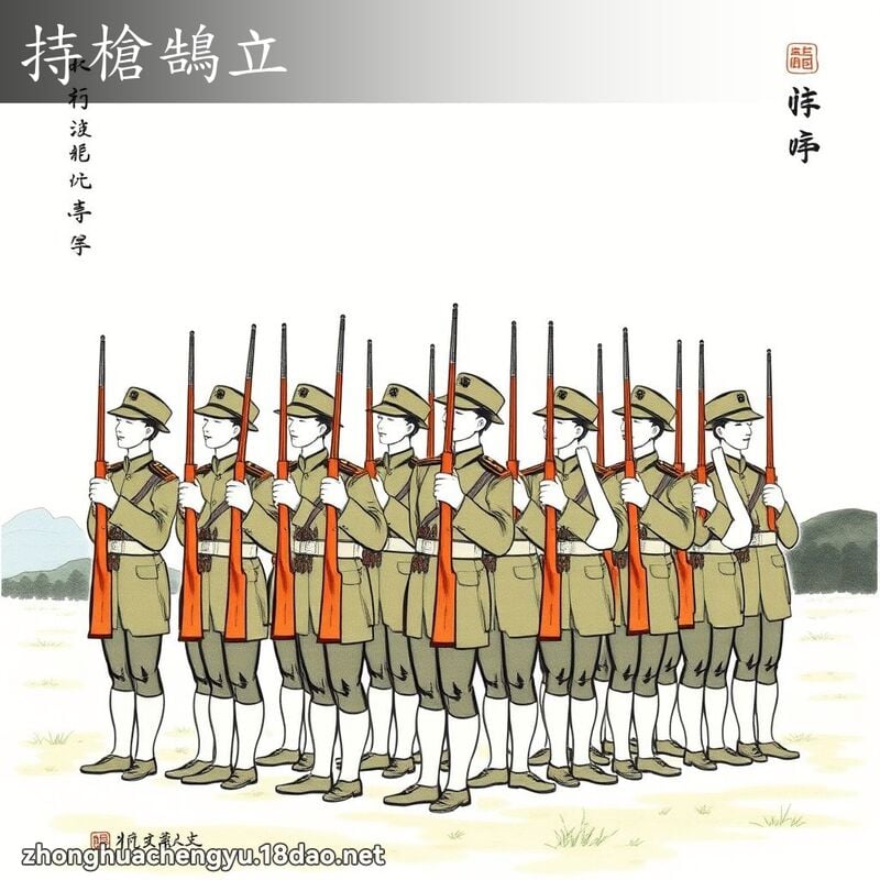 持槍鵠立 配图
