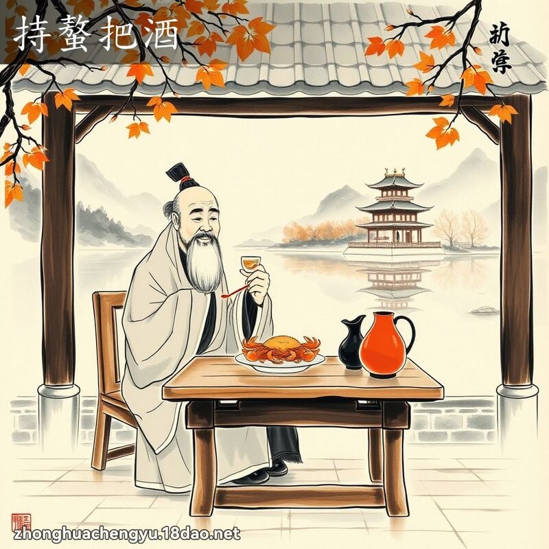 持螯把酒 配图
