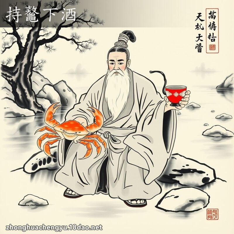 持鼇下酒 配图