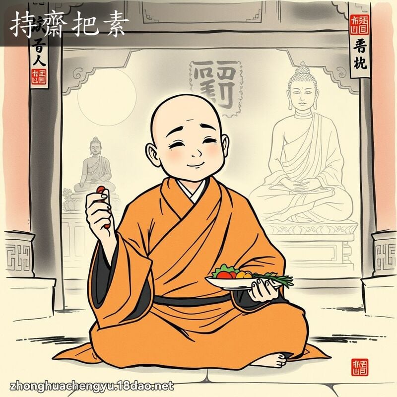 持齋把素 配图