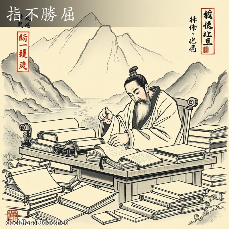 指不胜屈 - 中华成语配图
