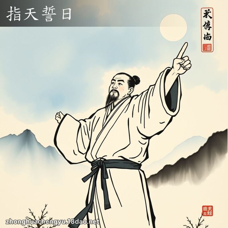 指天誓日 配图