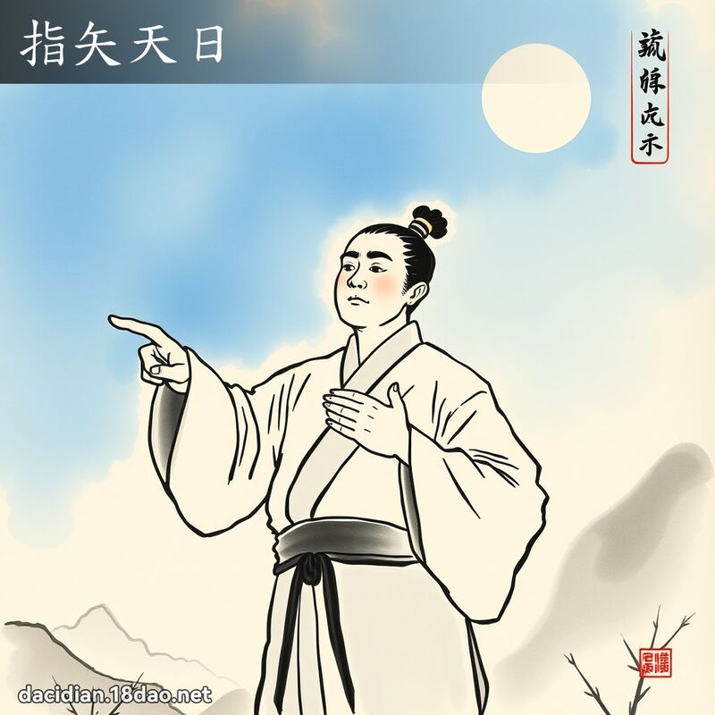 指矢天日 - 中華成語配圖