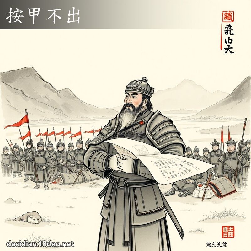 按甲不出 - 中華成語配圖