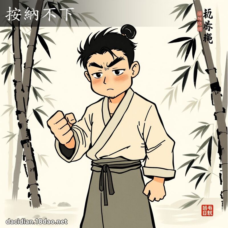按納不下 - 中華成語配圖