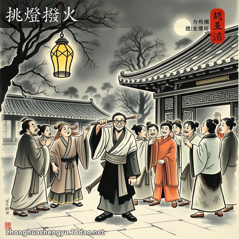 挑燈撥火 配图