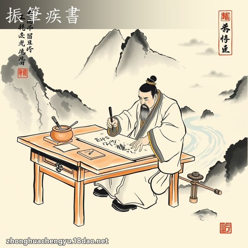 振筆疾書 配图