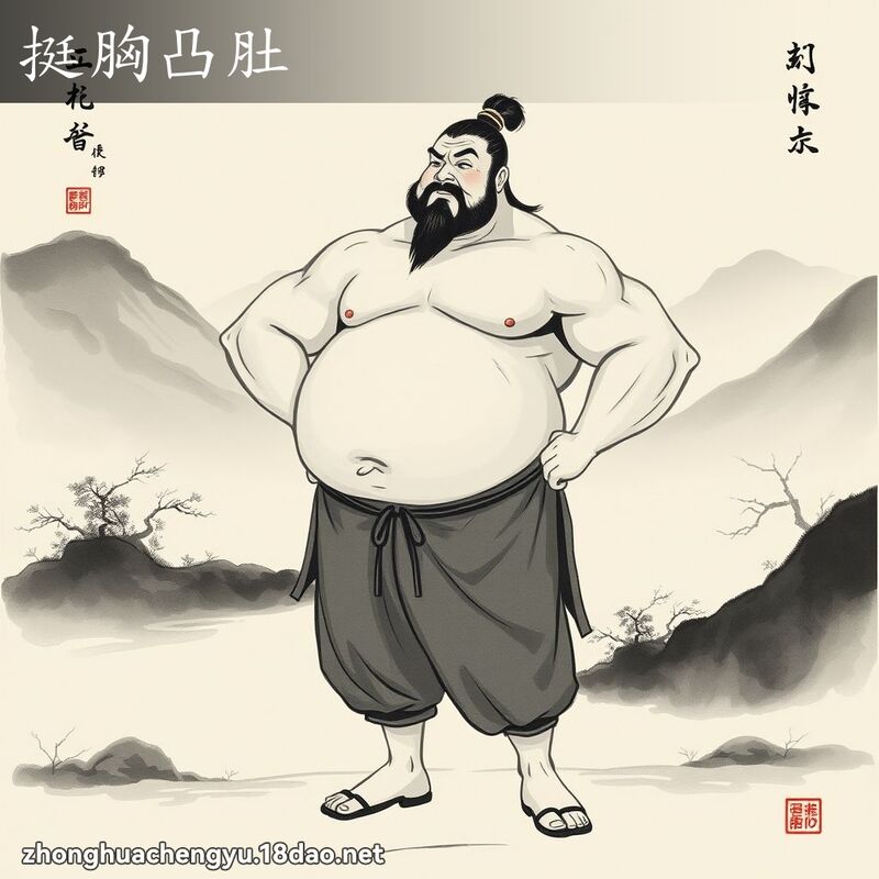 挺胸凸肚 配图