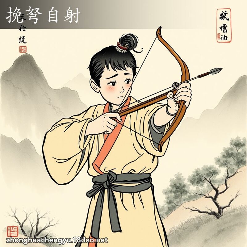 挽弩自射 配图